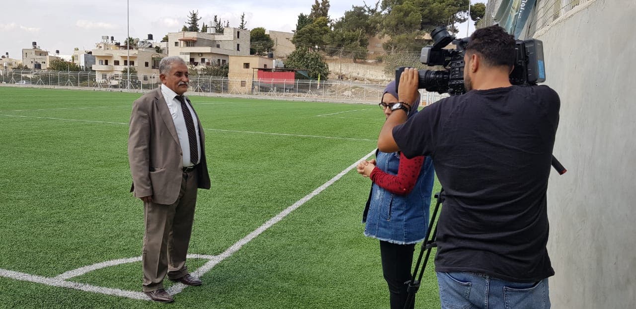 استقبل رئيس بلدية صوريف المهندس محمد عدوان طاقم قناة فلسطين الرياضية